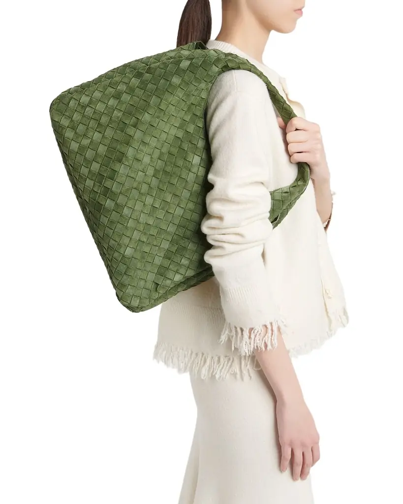 Bottega Veneta Campana Large Suede Shoulder Bag