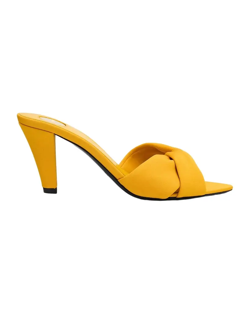 Saint Laurent 75mm Franciane Satin Mule Sandals