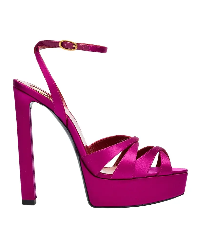 Saint Laurent 110mm Chandelle Satin Platform Sandals