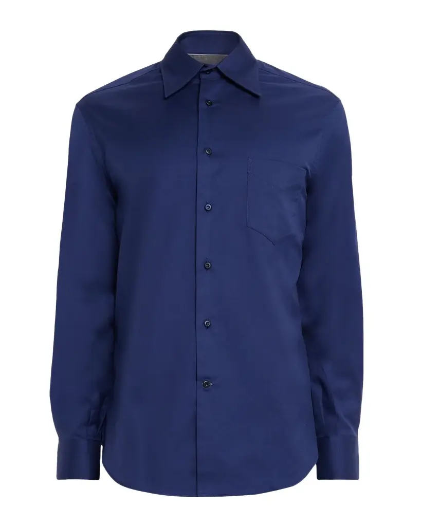 Brunello Cucinelli en 's Point-Collar Cotton Button-Down Shirt