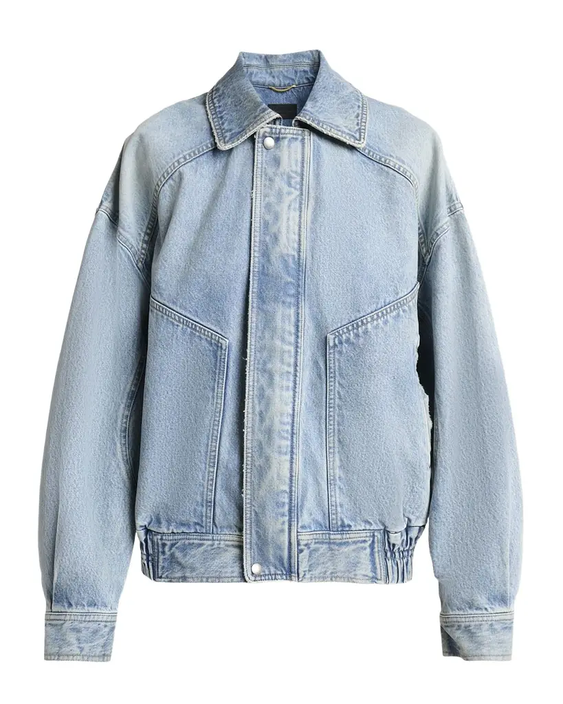 Saint Laurent Oversized Denim Zip Shirt Jacket