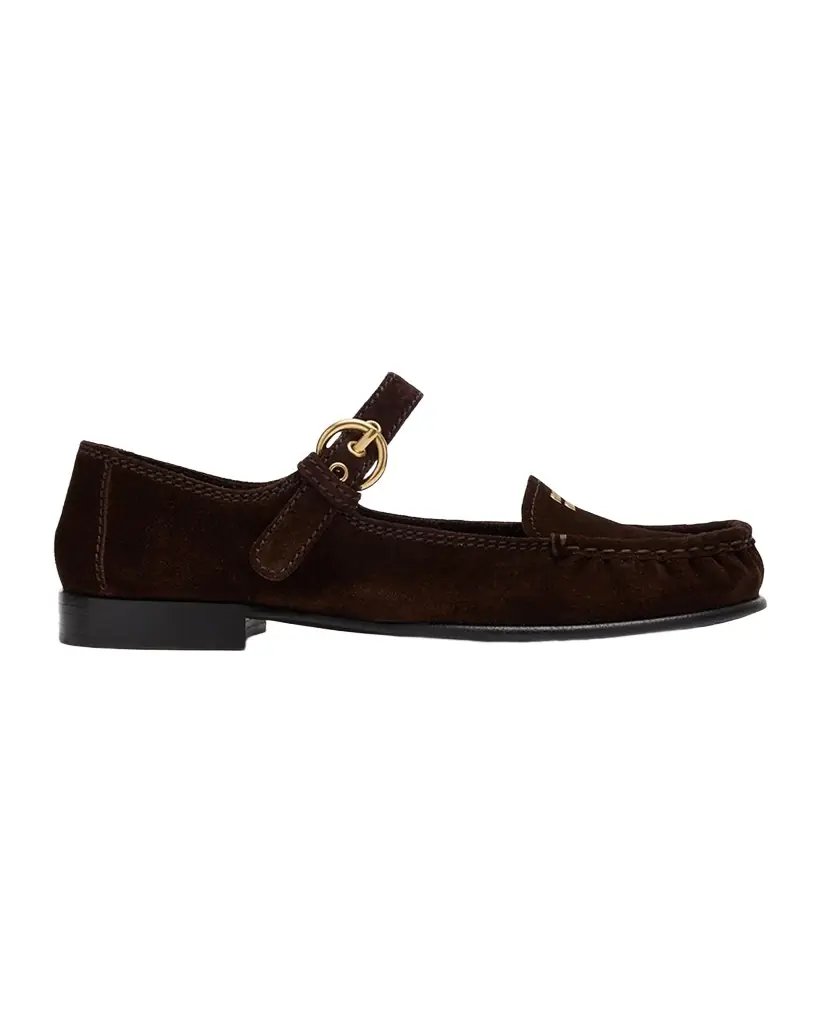 Miu Miu Suede Mary Jane Loafers
