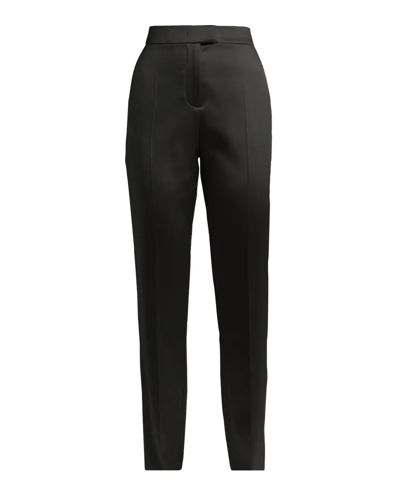 Valentino Garavani High-Rise Satin Straight-Leg Trousers