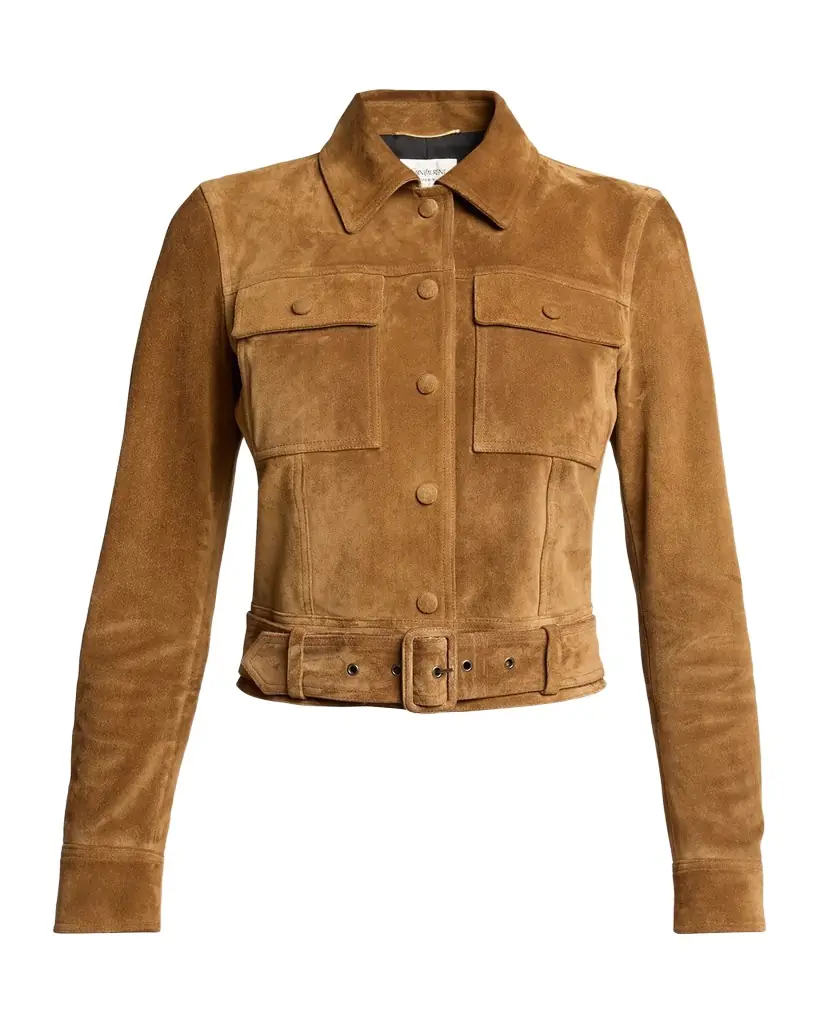 Saint Laurent Belted Suede Jacket