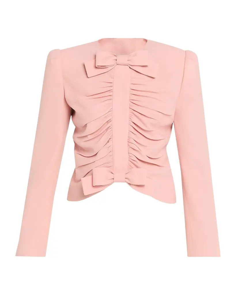 Valentino Garavani Metallic Floral Jacquard Cowl-Neck Top