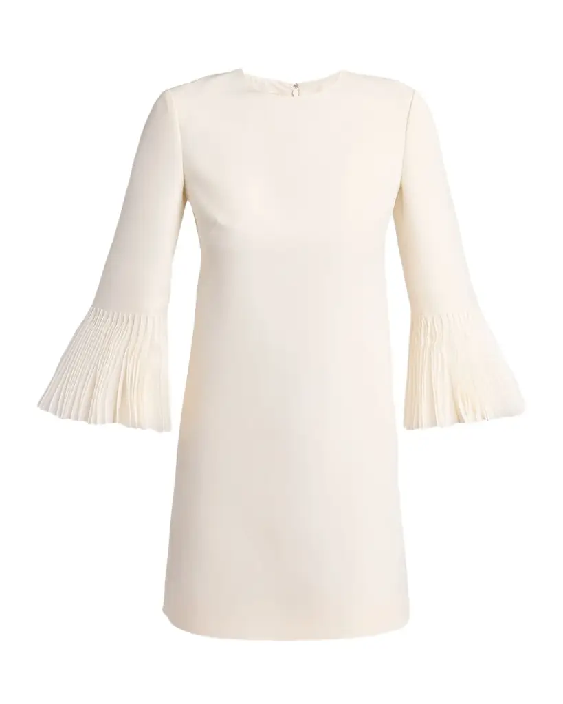 Valentino Garavani Embroidered Bell-Sleeve Mini Dress