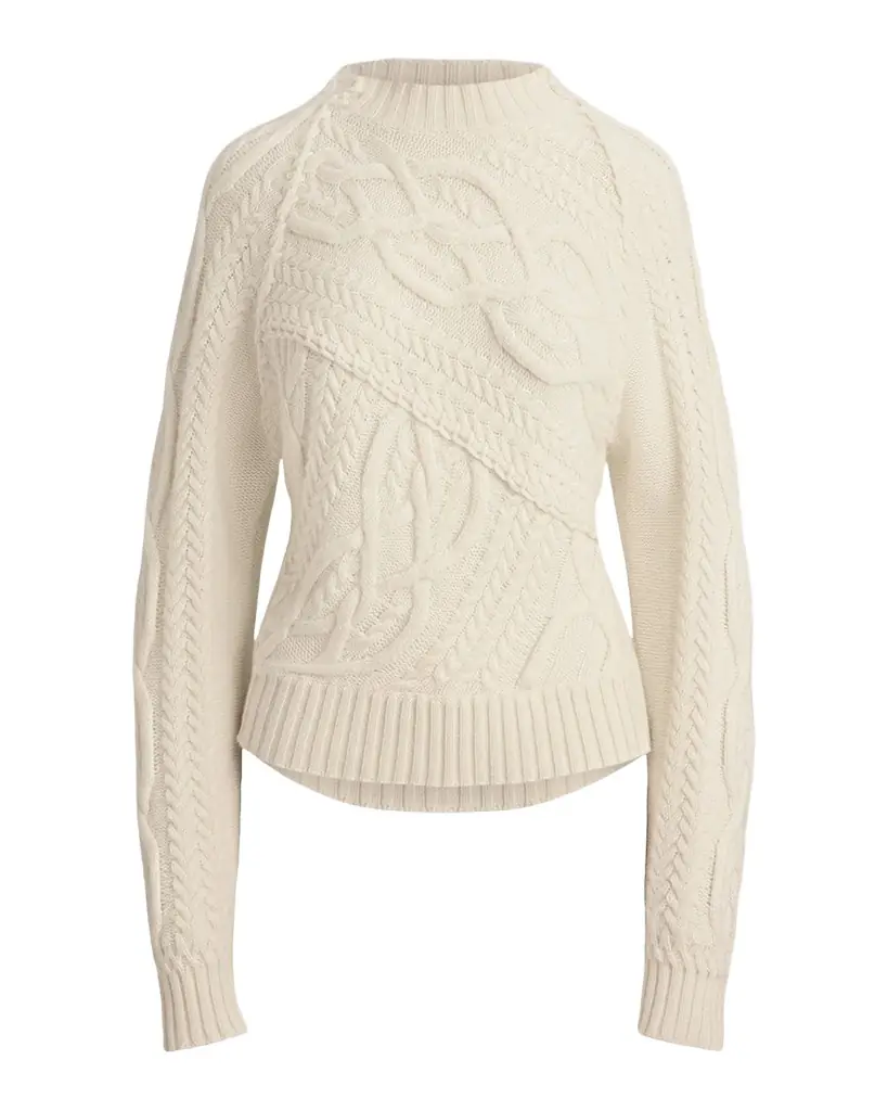 Ralph Lauren Collection Cable-Knit Cashmere Crewneck Sweater