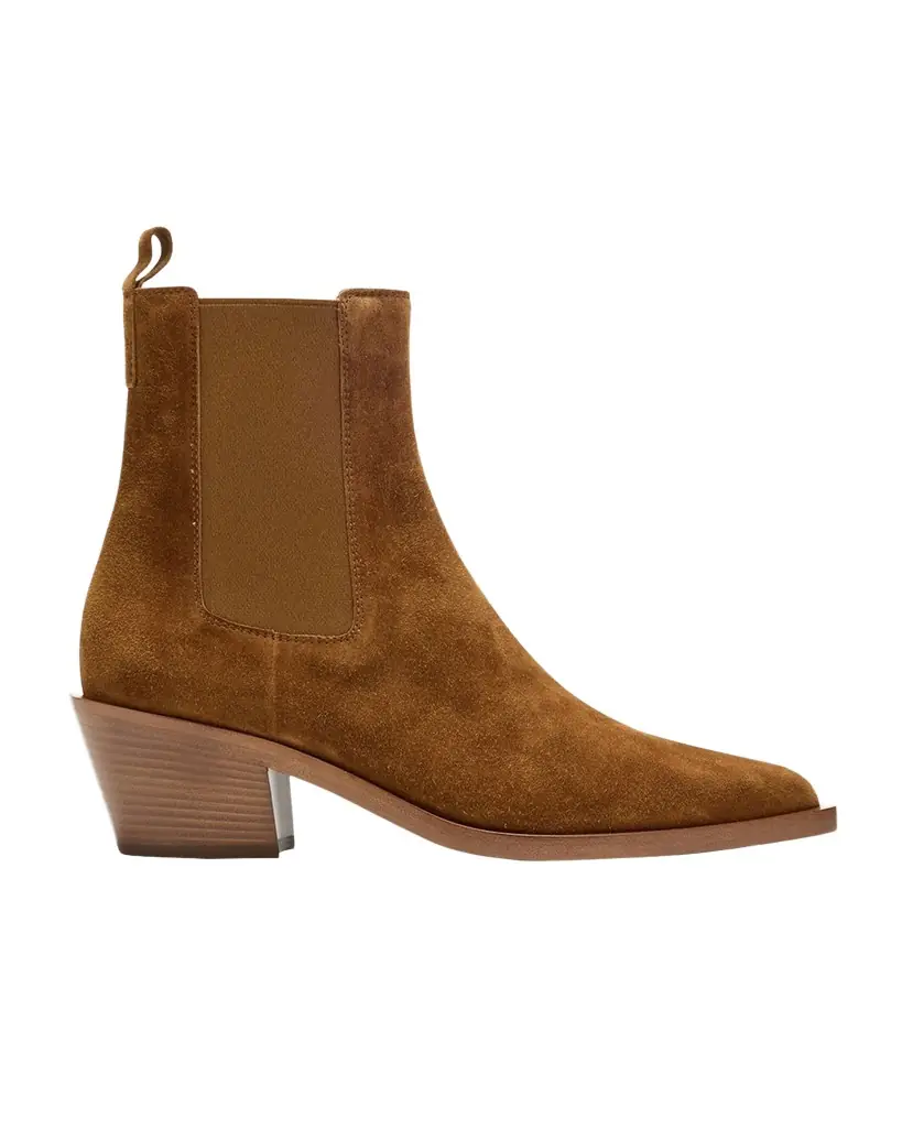 Gianvito Rossi Wylie Suede Western Chelsea Booties