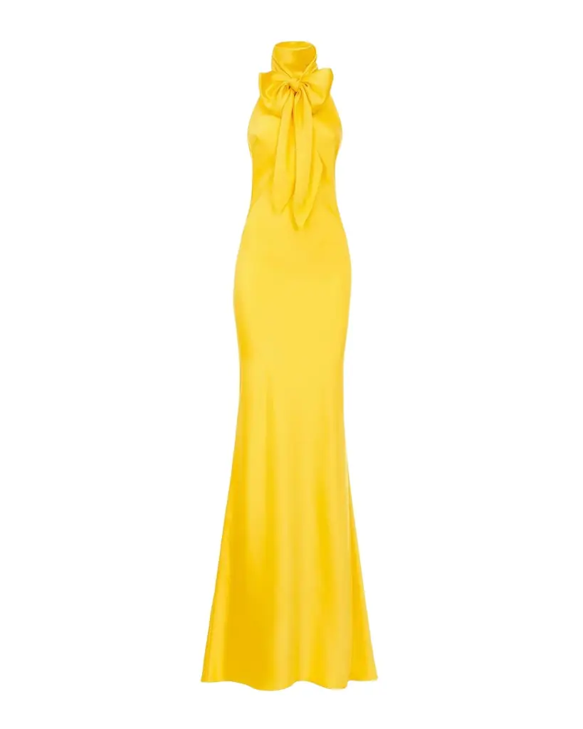 Ralph Lauren Collection Chilton Stretch Satin Evening Dress