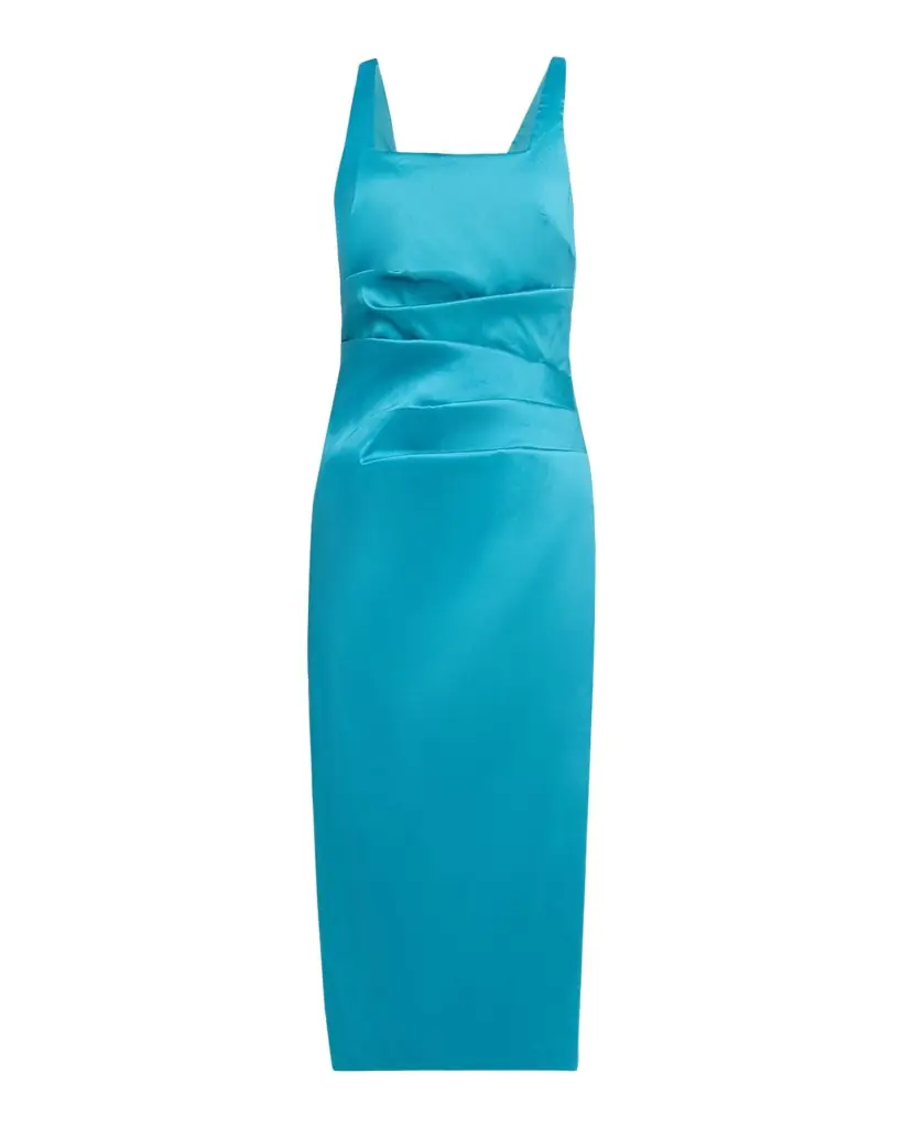 Aidan Mattox Square-Neck Stretch Mikado Midi Dress