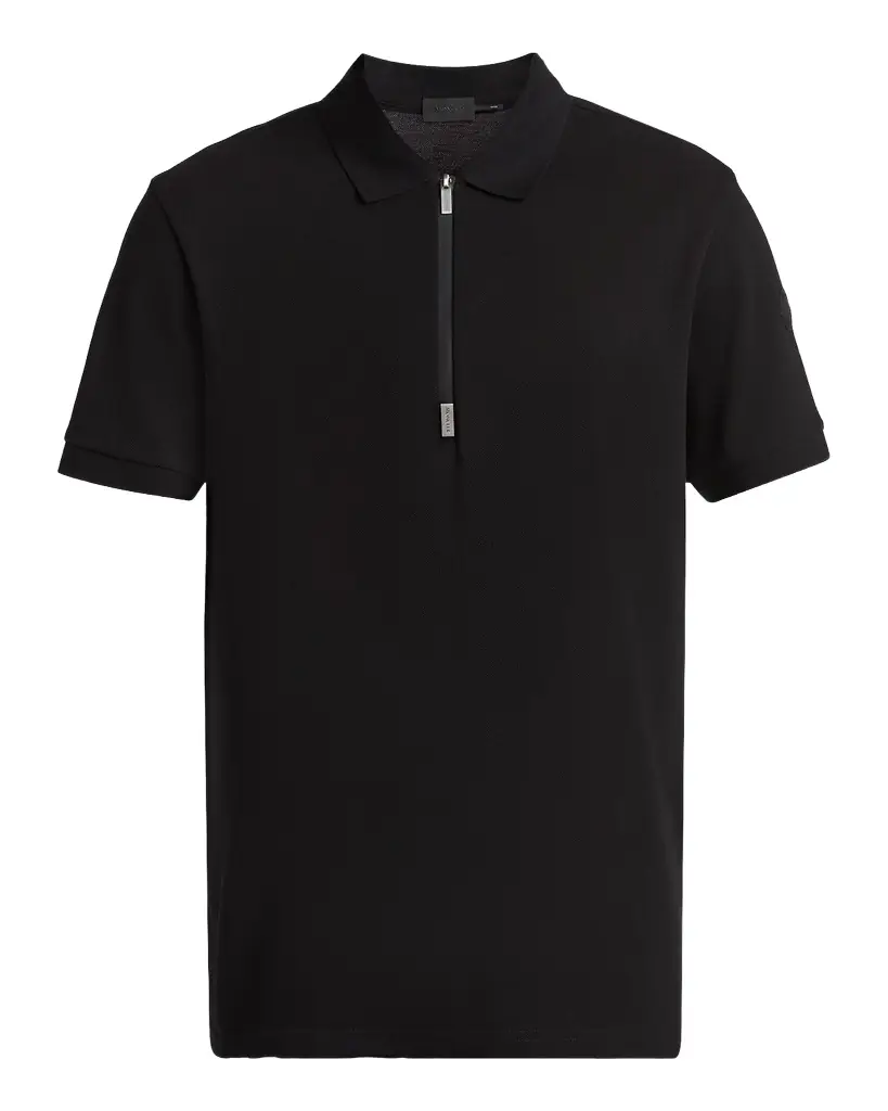 Moncler Men 's ogo Cotton Piquet Half-Zip Polo Shirt