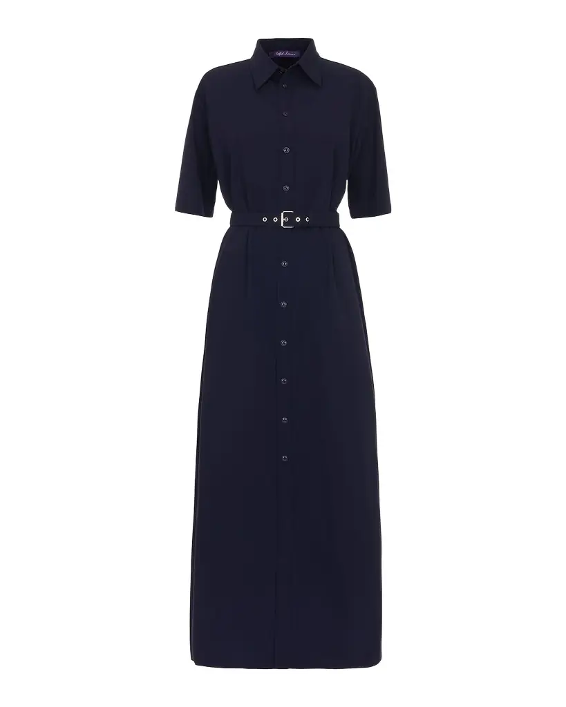 Ralph Lauren Collection Carol Short-Sleeve Belted Maxi Day Shirtdress
