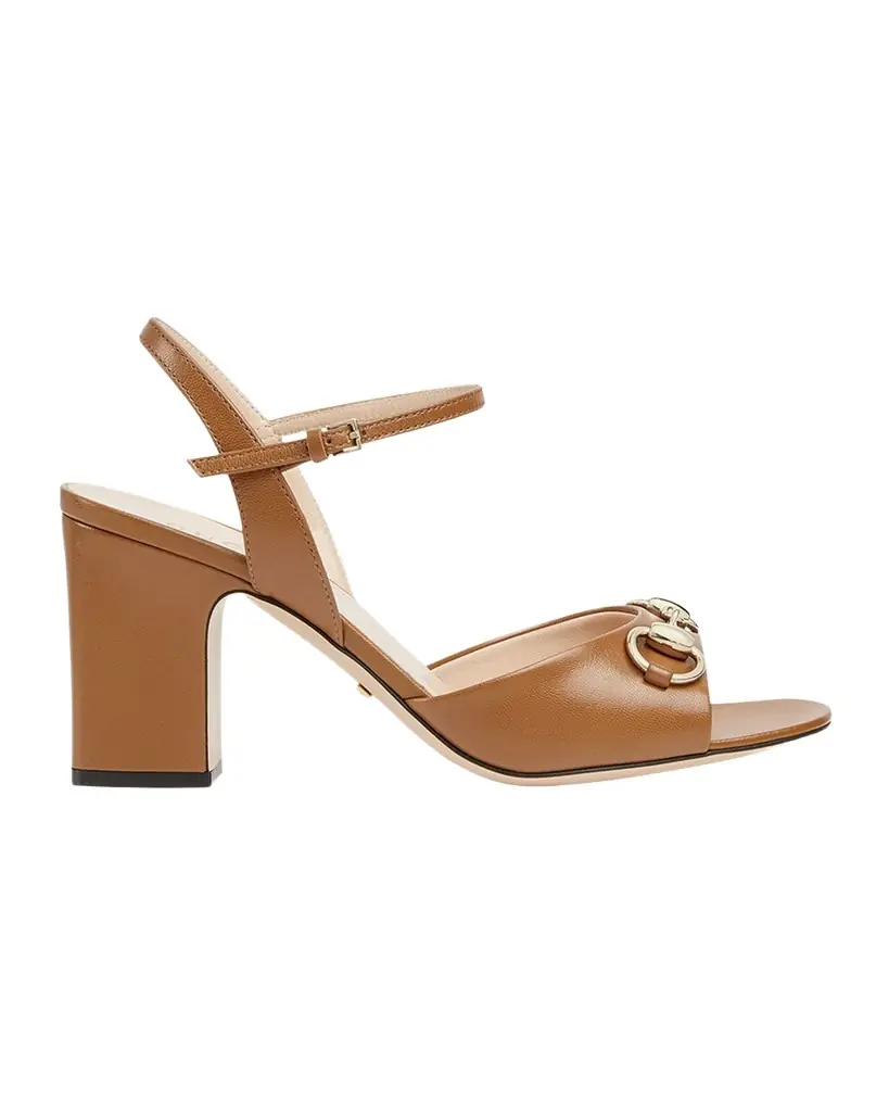 Gucci Lady Horsebit Leather Sandals