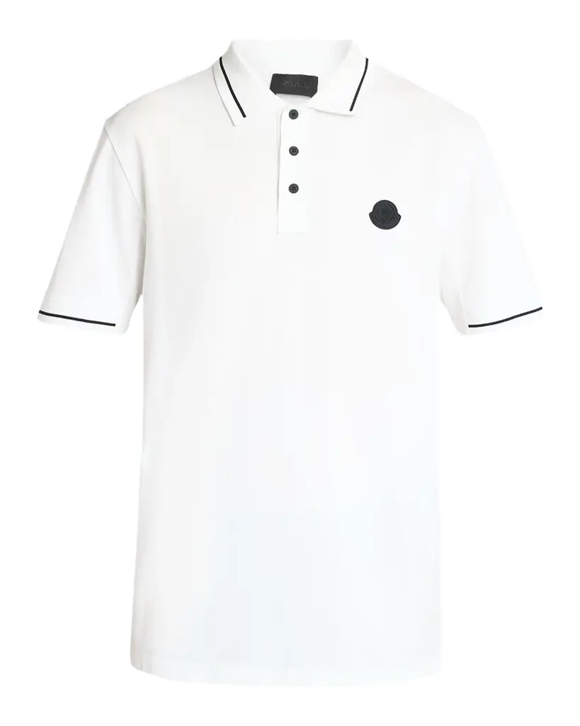 Moncler Men 's Logo Patch Cotton Pique Polo hirt