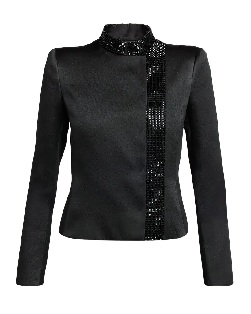 Giorgio Armani Embroidered Silk Single-Breasted Jacket