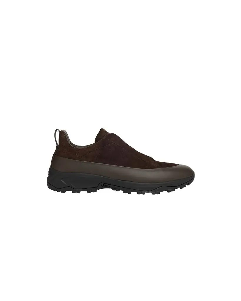 ZEGNA Men 's Triple Stitch Monte Suede and Leather Slip-On Sneakers
