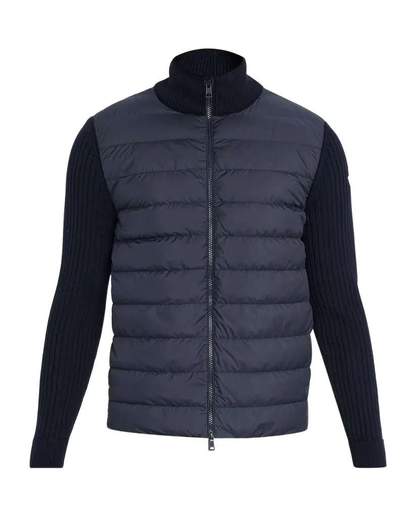 Moncler Men 's Padded Wool Full-Zip Cardigan