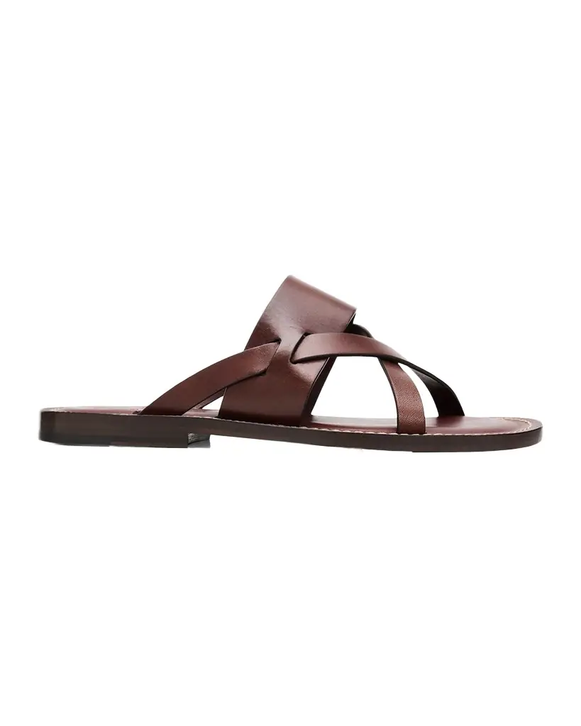 Brunello Cucinelli Men 's Strappy Leather Sandals