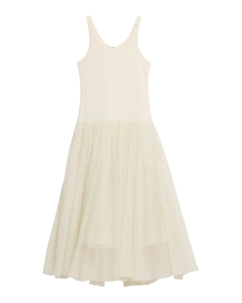 Co Crinoline Layered Drop-Waist Maxi cktail Dress