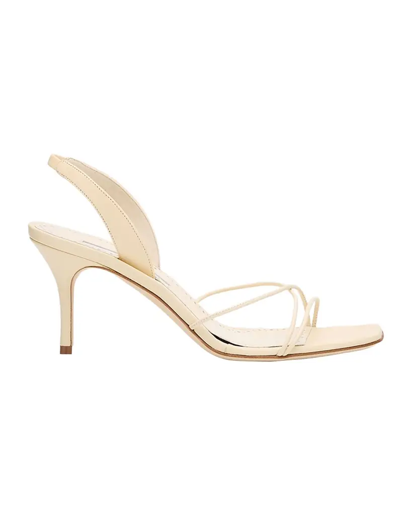 Manolo Blahnik Leather Strappy Slingback Sandals