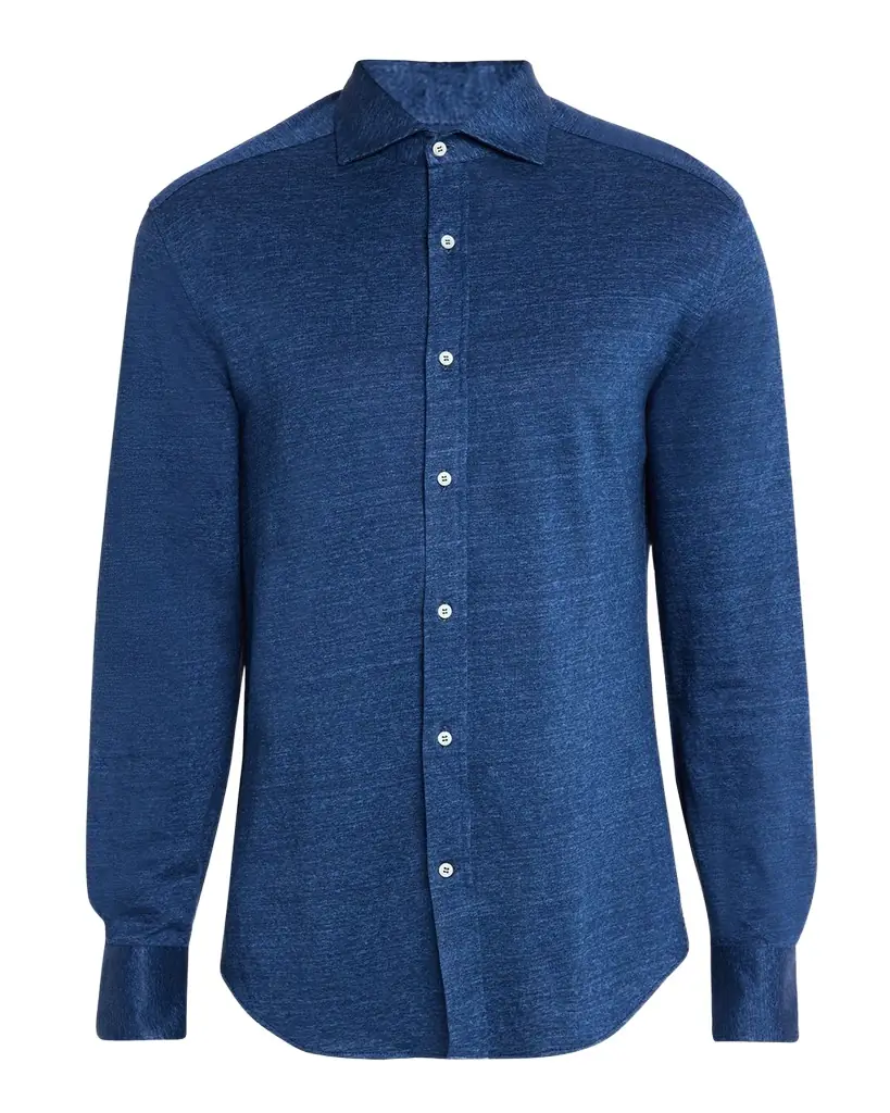 Brunello Cucinelli Men 's Linen and Cotton Heathered Sport Shirt