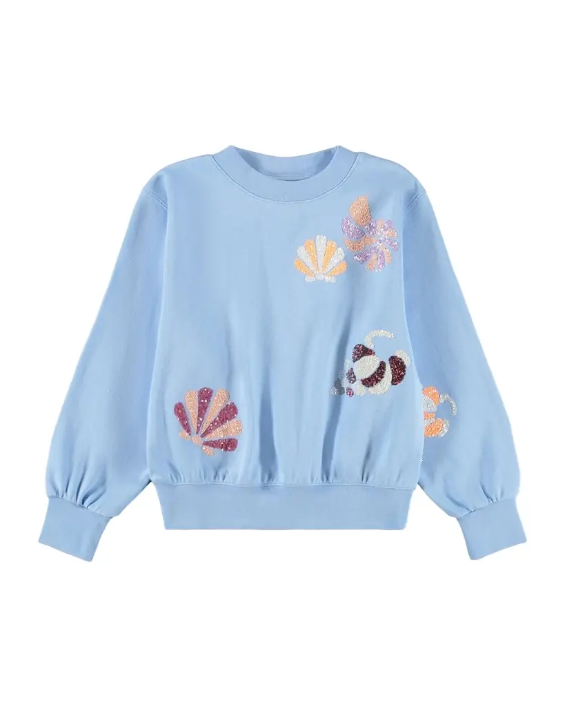 Molo Girl 's Marge Sequin-Embroidered Cotton Sweatshirt