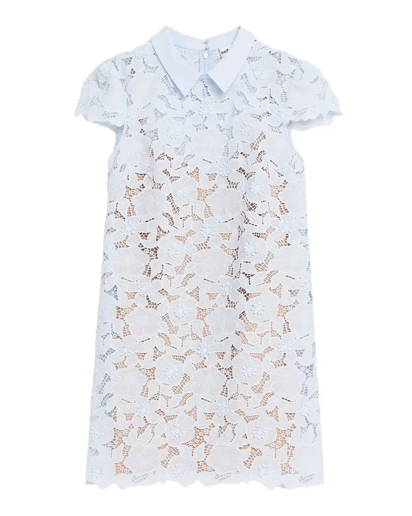Self-Portrait Floral Guipure Lace Mini Dress