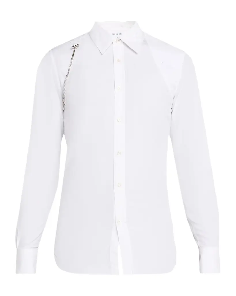McQueen Men 's T-Chain Harness Sport Shirt