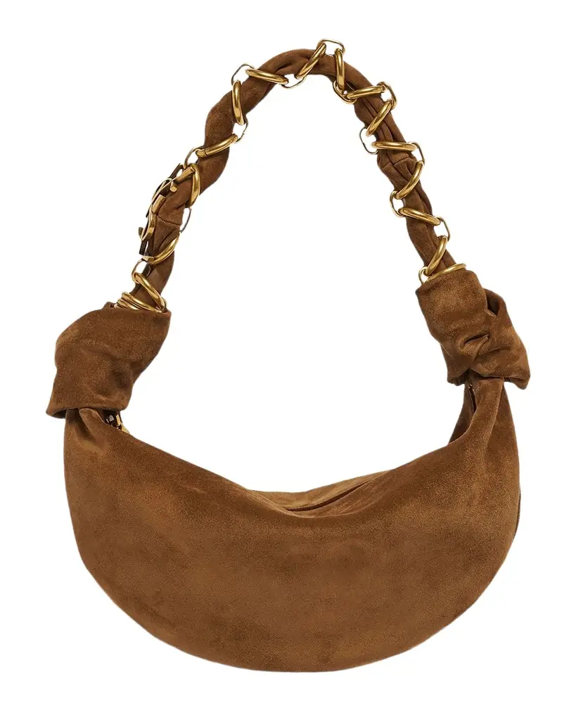 Saint Laurent Amalia Mini YSL Suede Hobo Bag