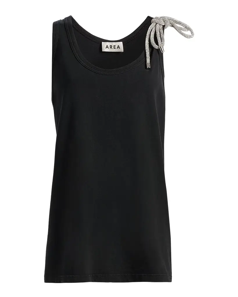 AREA Crystal Knot Oversized Tank Top