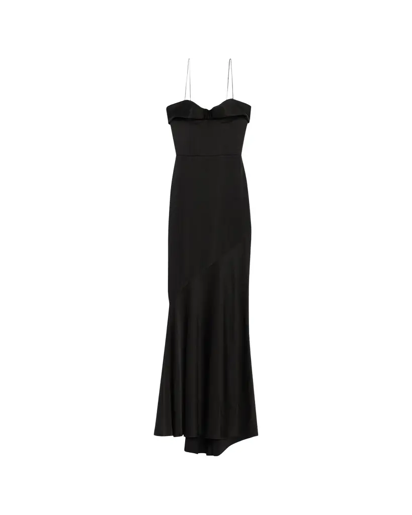 Alex Perry Cupped Draped Satin Gown