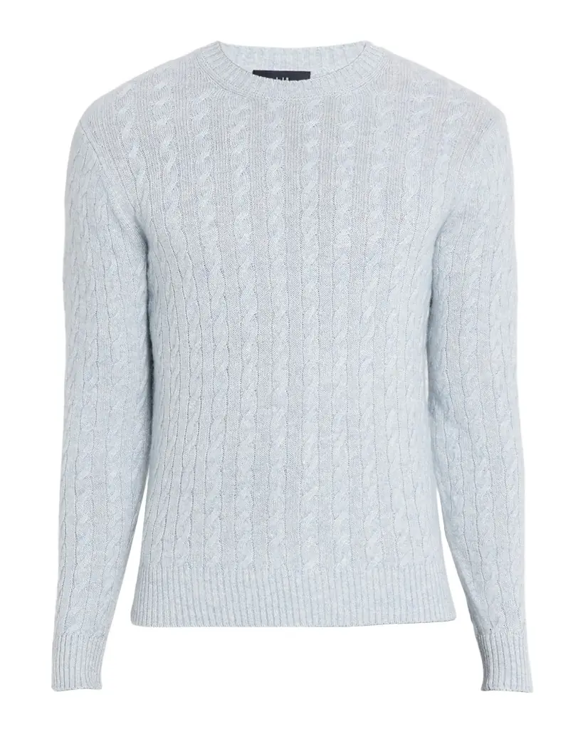 dunhill Men 's Cashmere and Linen Cable-Rib Crewneck Sweater