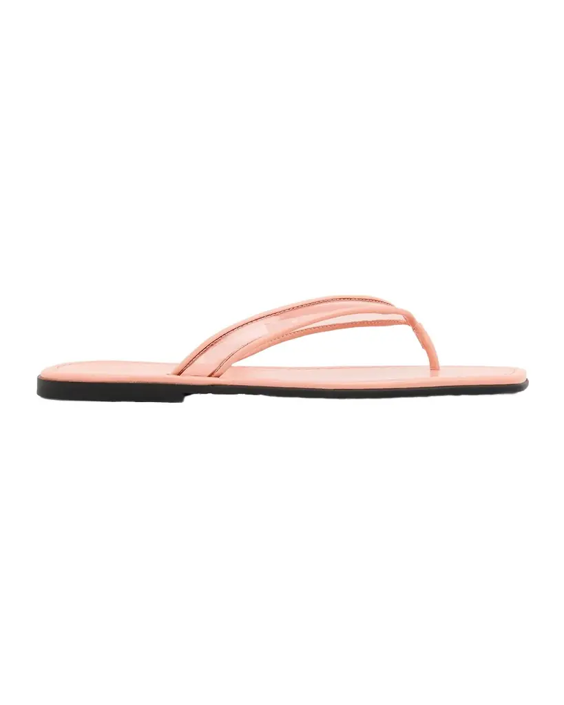 Veronica Beard Clea Leather-Trimmed Jelly Thong Sandals