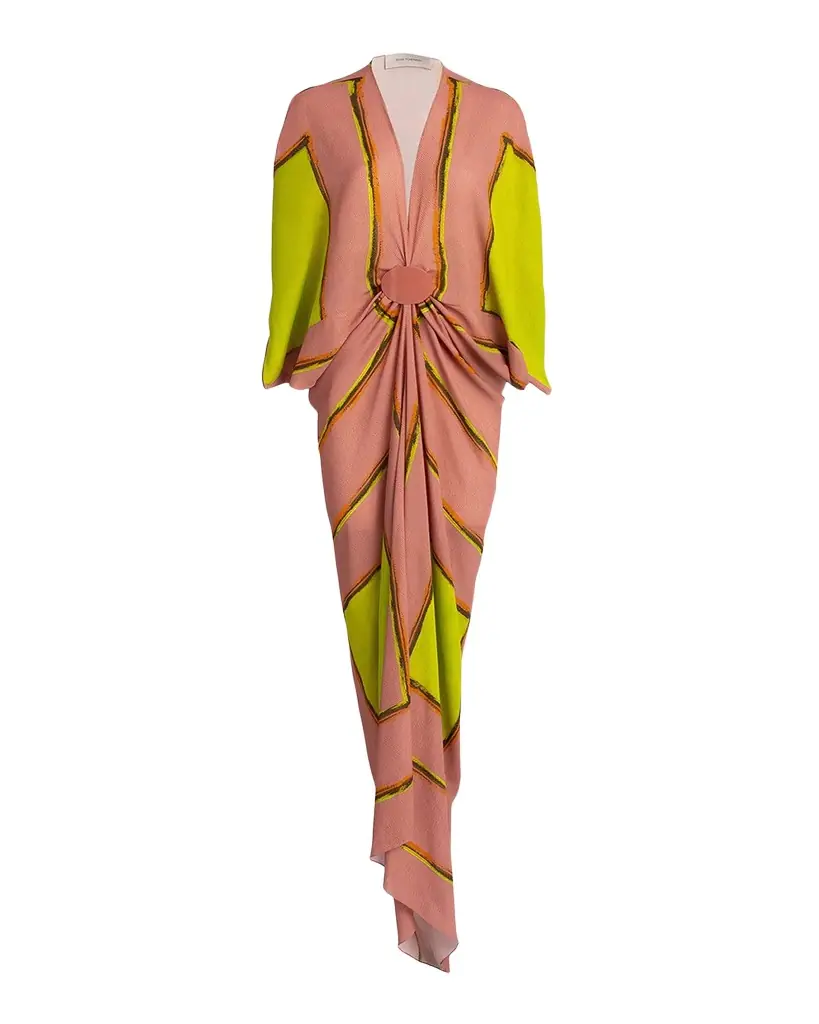 Silvia Tcherassi Fiore Gathered Maxi Tunic Dress