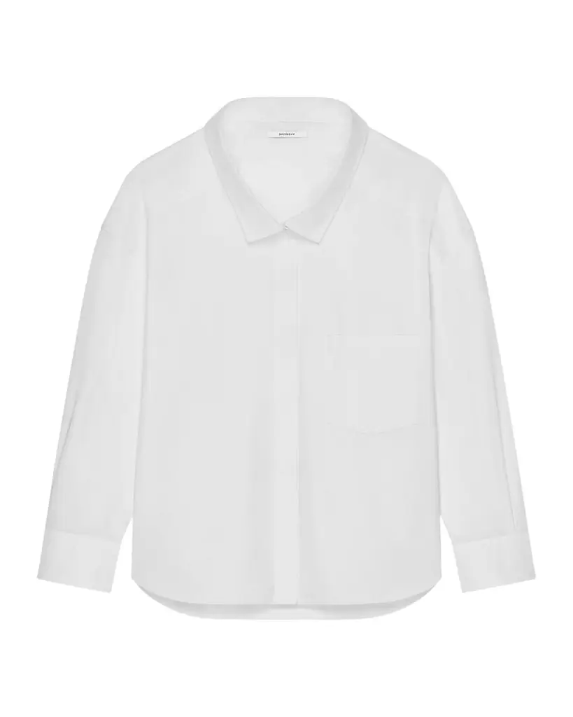 Givenchy Wide-Collar Cotton Poplin Oversized Shirt