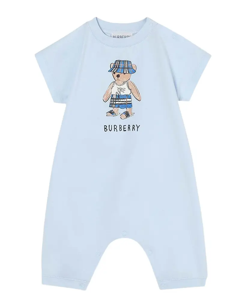 Burberry Boy 's Jensen Teddy Cotton Playsuit, Size 1M-18M