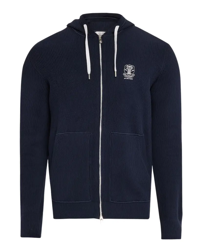 Brunello Cucinelli Men 's Logo Cotton Hoodie