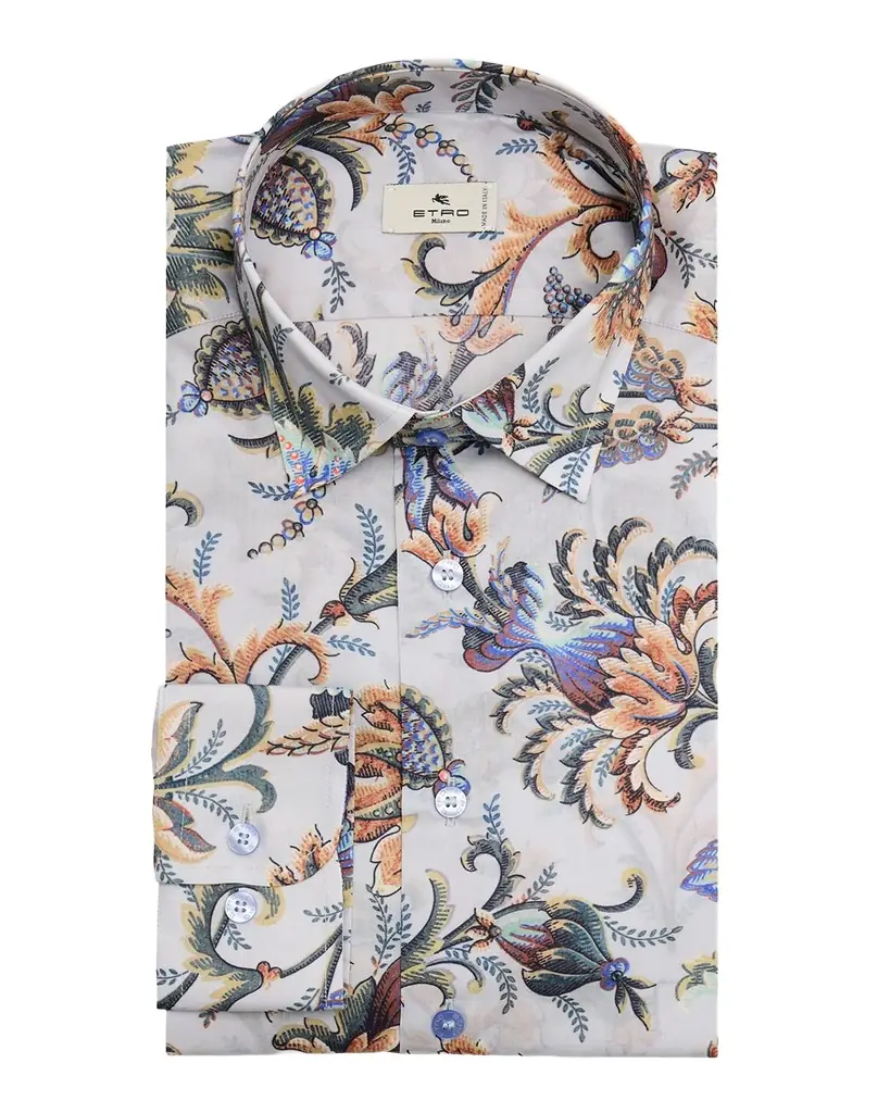 Etro Men 's Printed Cotton Sateen Button-Front Shirt
