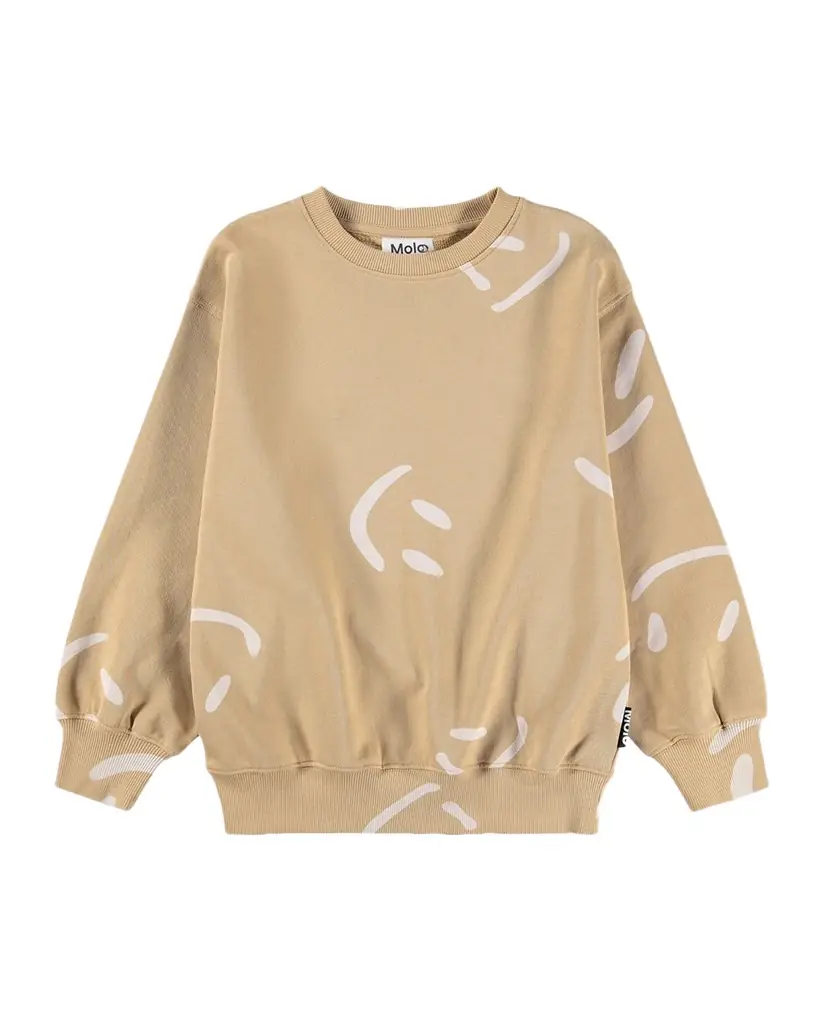 Molo Boy 's Monti Smiley-Print Organic Cotton Sweatshirt