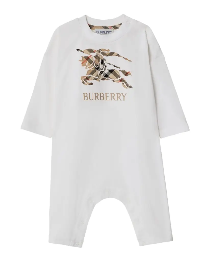 Burberry Kid 's EKD Check Cotton Jumpsuit, Size 3M-18M
