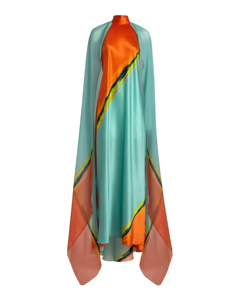 Silvia Tcherassi abina Cape Halter Maxi Dress