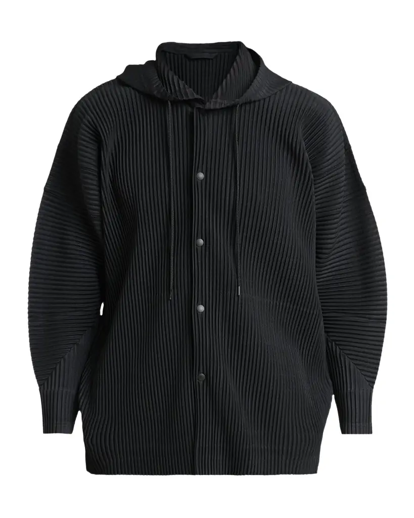 Homme Plisse Issey Miyake Men 's Monthly Colors Pleated Snap-Front Hoodie