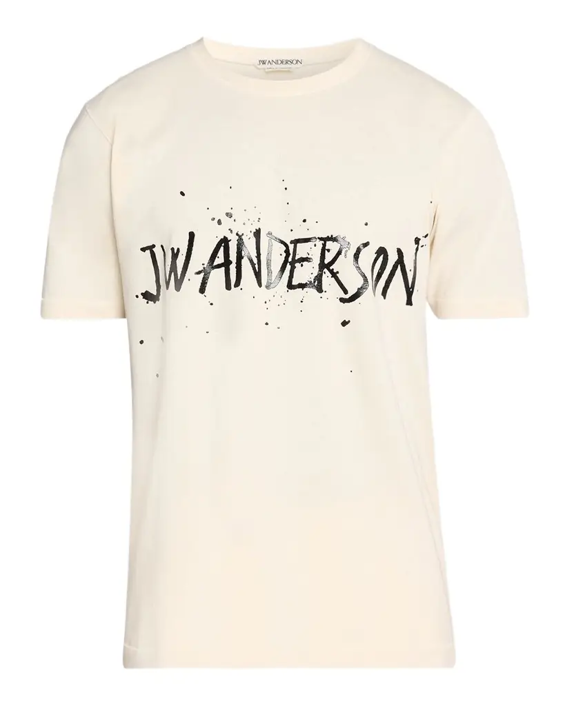 JW Anderson Men 's Splatter Logo Graphic Cotton T-Shirt