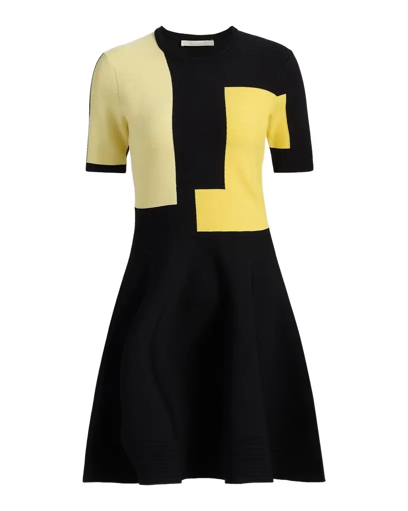 Jason Wu Collection Fit-&-Flare Colorblock Knit Mini Dress