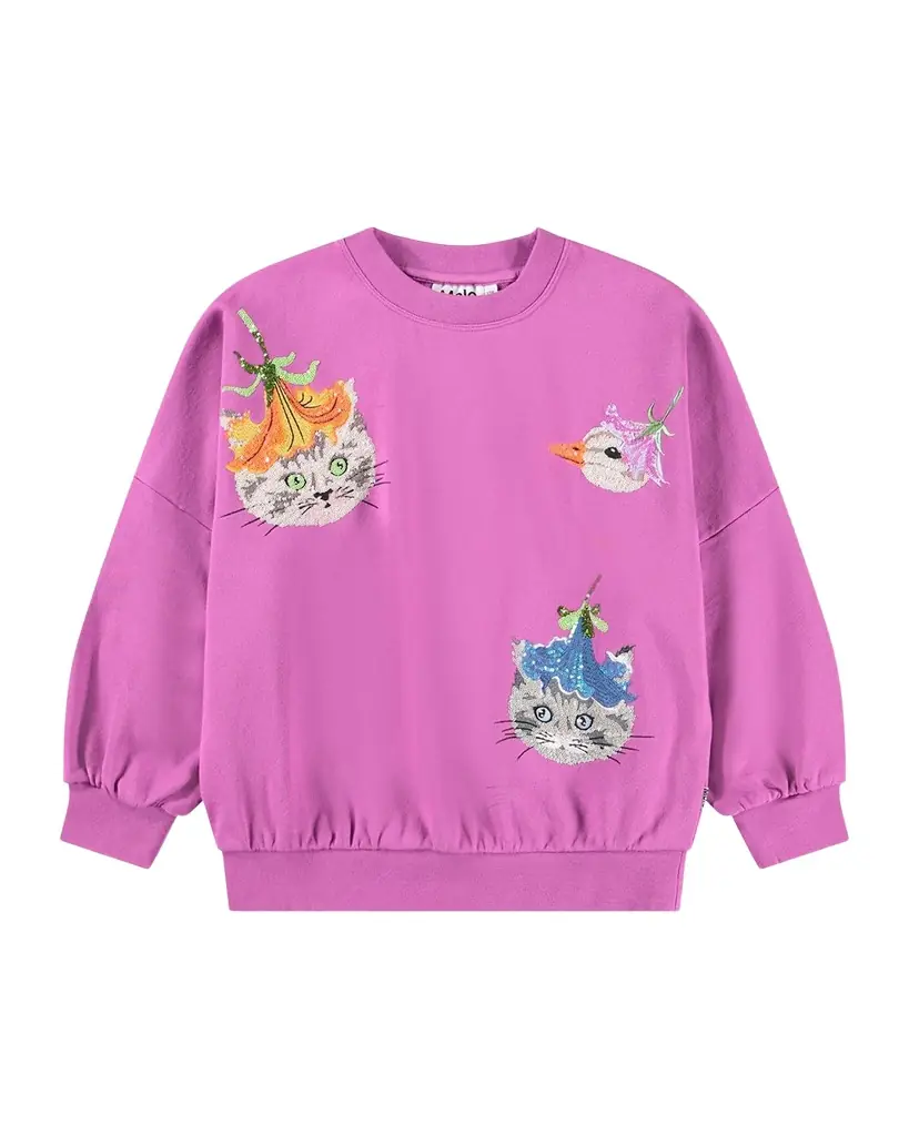Molo Girl 's Marika Embroidered Organic Cotton Sweatshirt, Size 8-10