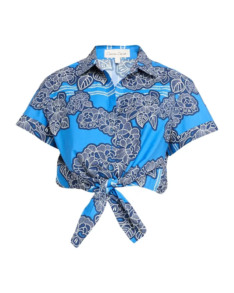 Cara Cara Asbury Tie-Front Cotton Button-Front Top