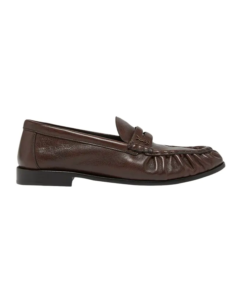 Saint Laurent Men 's Le Loafer Creased Leather Mules