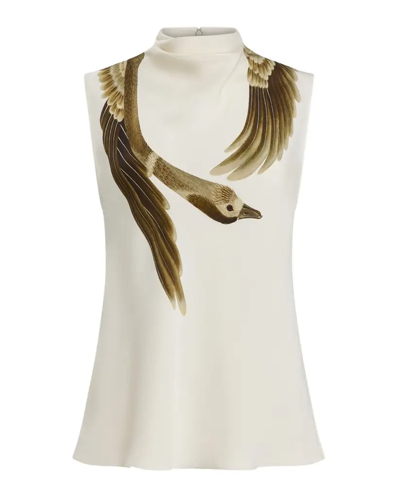 Altuzarra Arlie Draped Mock-Neck Top