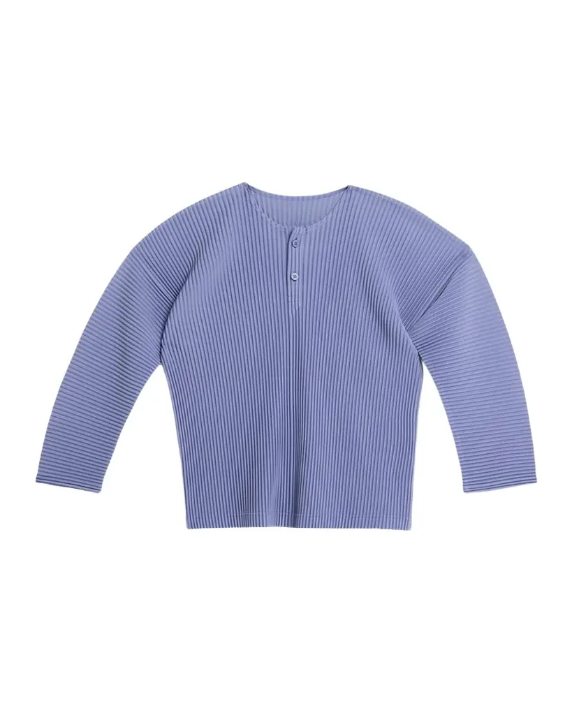 Homme Plisse Issey Miyake Men 's Monthly Colors Pleated Long-Sleeve Shirt