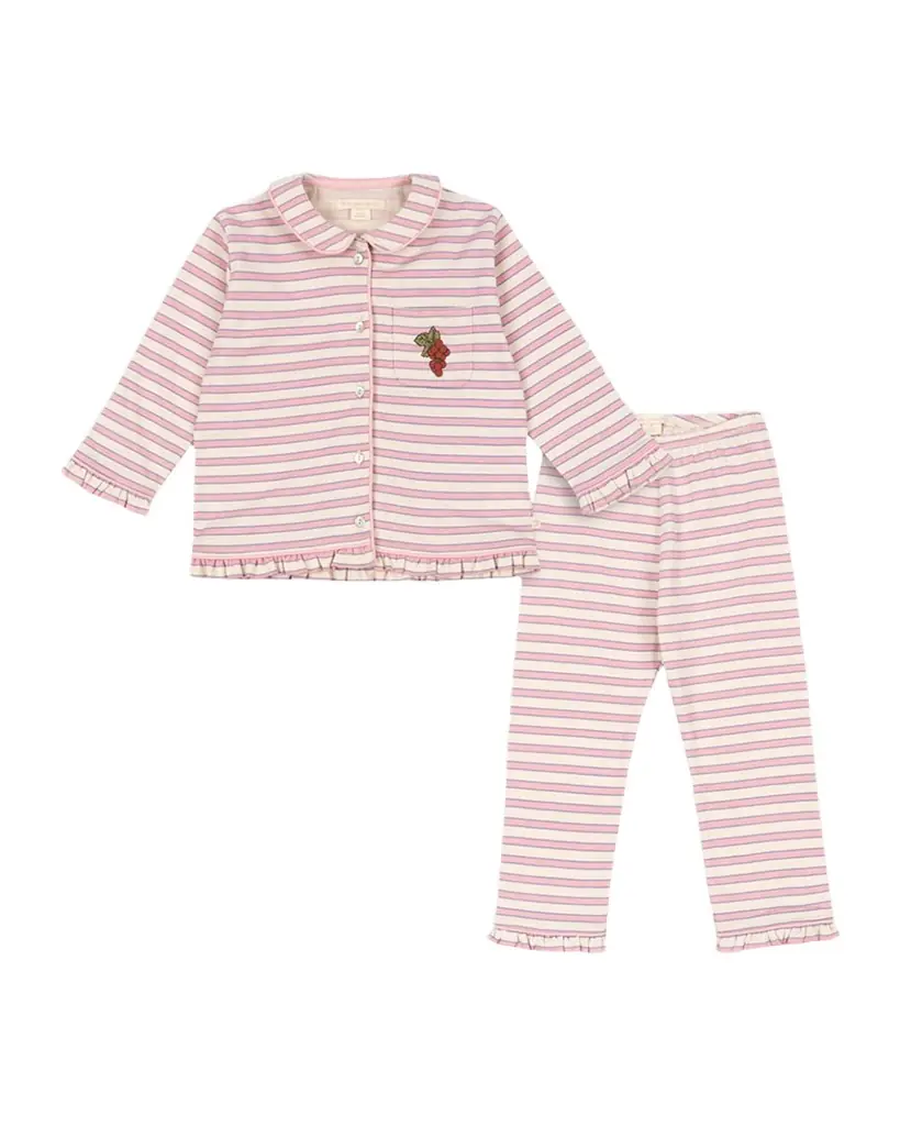 Konges Slojd Girl 's Pio Frill Organic Cotton Pajama Set, 18M-10